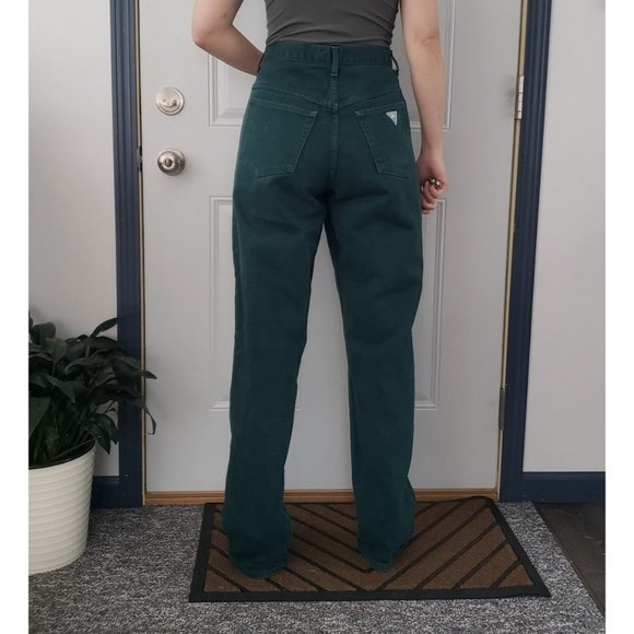 90s Green Guess Jeans Long‎ Length - Picture 3 of 8